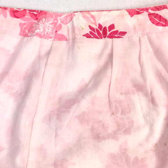 VTG Talbots Women's Barbie Pink Floral Wrap Lined Cotton Maxi Skirt Size 8 - Picture 12 of 16
